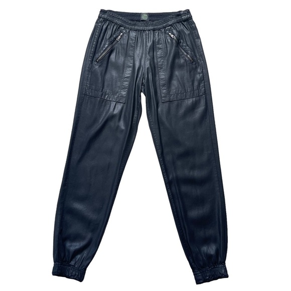 Revolve DWP Designer With Purpose Women’s Black Coated Wax Joggers Size Tencel - Picture 2 of 9